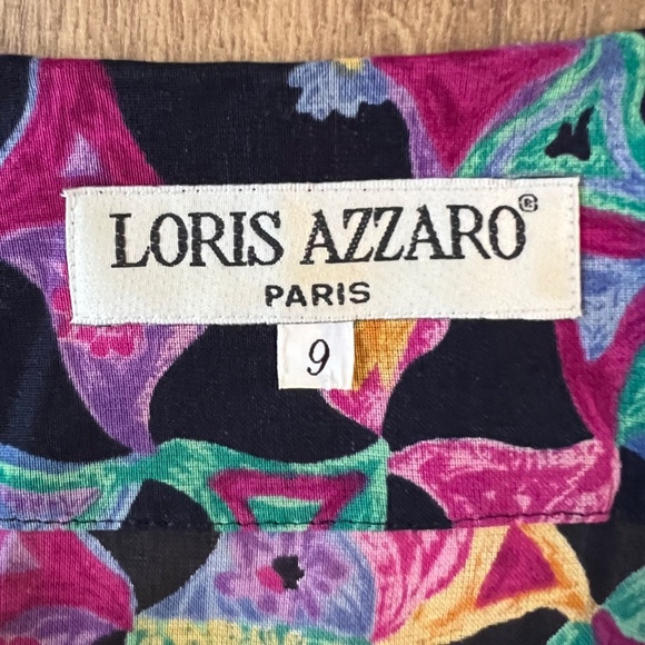Vintage Loris Azzaro Graphic Print Dress Sz S - Picture 4 of 15